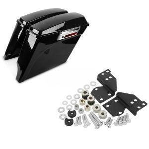 Set: Seitenkoffer Set für Harley Davidson Electra Glide Standard (FLHT) 96-10 Craftride Stretched 35Ltr schwarz + Anbausatz Docking Hardware Kit für Harley Davidson Electra Glide Standard 97-08 Craftride_1