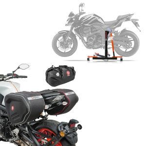 Set: Zentralständer Kawasaki Z 750 / R 07-12 orange Motorradheber ConStands Power-Evo + Set Satteltaschen + Hecktasche für Kawasaki Z 750 / R / S Bagtecs RF1-X60_1
