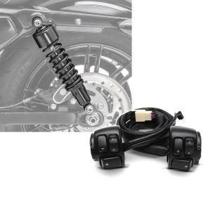 Set: Stoßdämpfer 11,9 Zoll Harley Davidson Sportster 883 86-10 Craftride schwarz + Lenkerschalter für Harley Davidson Sportster 883 96-10 Lenkerarmatur schwarz Craftride_1