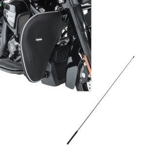Sett: Crash bar sprutbeskyttelse egnet for Harley Davidson Street Glide 06-22 benvarmere Craftride + antenneradio egnet for Harley Davidson Street Glide 06-13 FM AM fra Craftride