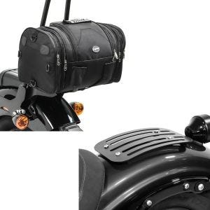 Set: Hecktasche für Yamaha XV 950 / R Gepäckrolle Craftride RB1 24-30Ltr + Gepäckträger für Yamaha XV 950 / R 14-20 Solo Rack L1 Gepäckbrücke Craftride_1