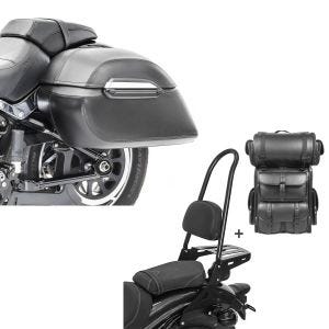 Set: Seitenkoffer Set Indian Scout / Bobber / Sixty Craftride K3 33Ltr in schwarz + Sissybar CSXL + Hecktasche LX für Indian Scout / Sixty 15-21 mit Gepäckträger Craftride_1