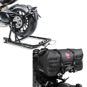 Set: Rangierhilfe BMW R NineT Racer 17-21 Montageständer ConStands Single Mover Schwarz + Hecktasche für BMW R NineT / Pure / Racer Bagtecs SX70 70Ltr schwarz_1