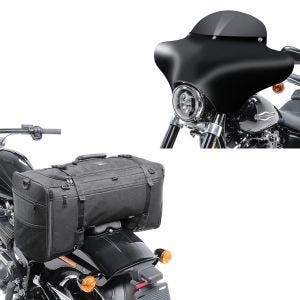 Set: Batwing Verkleidung MD8 für Harley Davidson V-Rod / Muscle Craftride + Hecktasche für Harley V-Rod / Muscle SQ1 Craftride 52l schwarz_1