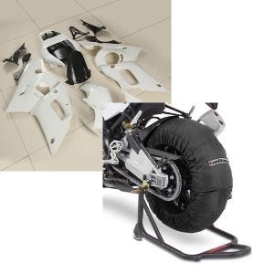 Set: Verkleidung für Yamaha YZF-R6 99-02 Zaddox ABS Vollverkleidung Rennverkleidung + Reifenwärmer Set für Yamaha YZF-R6 YZF-R1 ConStands Laguna Seca 60-80°C schwarz_1