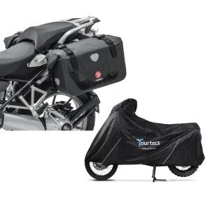 Set: Satteltaschen RB25 für BMW F 800 GS / Adventure + Motorrad Abdeckplane BMW F 800 GS / Adventure Tourtecs XL schwarz_1