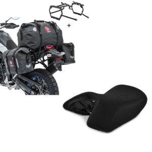 Set: Satteltaschen Set WP8 für BMW R 1200 GS 04-12 mit Hecktasche und Kofferträger Bagtecs + Sitzbank Bezug BMW R 1200 GS 04-12 Tourtecs Cool-Dry Mesh Ready_1