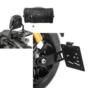 Set: Sissybar XS3 + Hecktasche RB1 für Yamaha XV 950 / R 14-20 mit Gepäckträger Craftride + Seitlicher Kennzeichenhalter für Yamaha XV 950 / R 14-20 Craftride schwarz_1