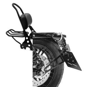 Set: Sissybar Harley Davidson Sportster Forty-Eight 48 10-20 Craftride Fast Rider-M inkl. Gepäckträger schwarz + Kennzeichenhalter seitlich L für Harley Sportster Forty-Eight 48 10-20 schwarz Craftride_1
