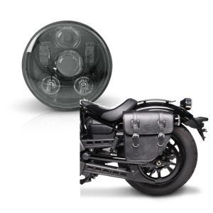 Set: Hauptscheinwerfer LED 5,75 Zoll für Harley Sportster 883 Iron 09-20 schwarz von Craftride + Satteltasche Harley Sportster 883 Iron Texas Craftride 10Ltr links in schwarz_1