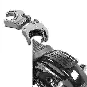 Set: Windschild Klammern 49mm für Harley-Davidson Softail Standard 20-21 Windschutzscheiben chrom Craftride + Gepäckträger für Harley Davidson Softail 18-21 Solo Rack L1 Gepäckbrücke Craftride_1