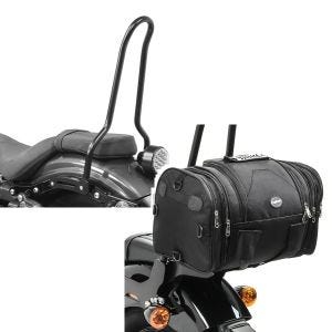 Set: Sissybar für Yamaha XV 950 / R14-20 Craftride Tampa schwarz + Hecktasche für Yamaha XV 950 / R Gepäckrolle Craftride RB1 24-30Ltr_1