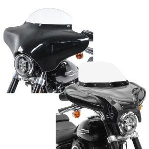 Sett: Batwing fairing med frontrute M egnet for Harley Davidson BW8 svart-klar Craftride + Batwing fairing for choppere og tilpassede sykler Craftride med frontrute