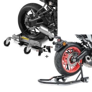 Sett: Manøvreringshjelp bakhjul Heavy Duty Mover 2 fra Constands sølv + manøvreringshjelp bakhjul Mover 2 universal svart fra ConStands