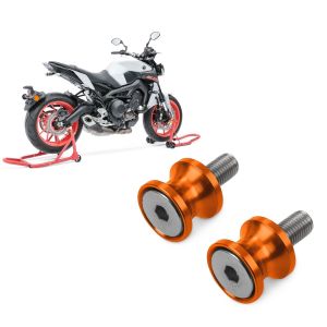 Sett: Reparasjonsstativ sett egnet for KTM 690 SMC / R ConStands motorsykkelstativ foran bak CS rød + motorsykkel prisme socket racing adapter Motea Jerez M10 x 1,5 oransje