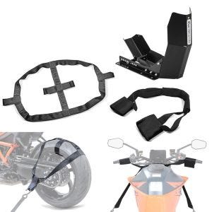 Sett styre og bakhjulsfestestropp + transportstativ Easy-Fix opp til 21 tommer ConStands svart