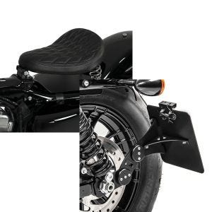 Sett: Solo fjærsal med bunnplate Craftride SG11 svart + sideskiltholder egnet for Harley Davidson Sportster 883 Iron 09-20 Craftride svart