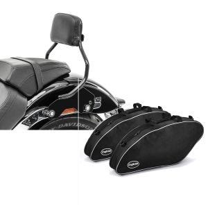 Sett: Sissy bar egnet for Harley Davidson Sport Glide 18-24 Craftride XS med dokkingsett svart + veske innervesker egnet for Harley Davidson Sport Glide 18-24 Crafride vesker