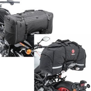 Sett: Motorsykkel hale bag Craftride SQ1 pillion bag egnet for choppere og cruisere + Motorsykkel hale bag Bagtecs SX80 pillion bag svart 70 liter
