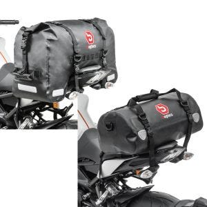 Sett: motorsykkel hale bag Bagtecs SX45 vanntett volum 45L rullelukking + motorsykkel hale bag drybag Bagtecs XF30 vanntett volum 30l