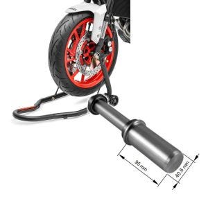 Sett: Reparasjonsstativ forhjul ConStands Classic-V motorsykkelstativ med V-fester mattsvart + pinbolt enkeltarmsstativ som passer til Ducati 1098 07-08 Constands Single