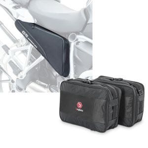 Sett: rammeposer egnet for BMW R 1200 GS 04-18 Bagtecs BF3 ekstra vesker par svart + Vario veske innervesker egnet for BMW R 1200 GS / Adventure 04-12 vesker Bagtecs MV1