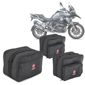 Sett Vario sideveske innervesker MV1 + toppveske innerveske Vario MV3 passer for BMW R 1200 GS / Adventure 13-18 Bagtecs svart