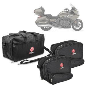 Sett med innervesker for sidevesker og original toppveske 49L egnet for BMW K 1600 GT / GTL 11-24 Bagtecs