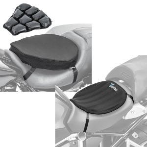Sett: Motorsykkel luftpute Tourtecs Air ML komfort setepute i svart + motorsykkel gel setepute Tourtecs Neoprene L gel pute setetrekk i svart