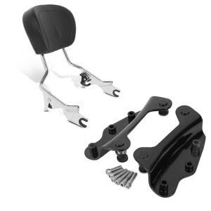 Sett: Sissy bar egnet for Harley Davidson Electra Glide Ultra Classic 09-16 Craftride Fast Driver-M krom + 4-punkts monteringssett egnet for Harley Davidson Touring-modeller 2009-2013 svart Craftride