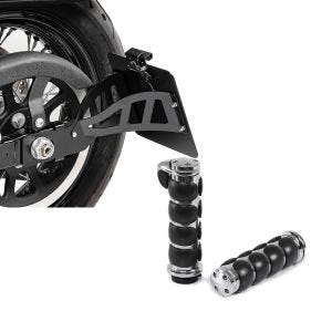 Sett: Sideskiltholder for Yamaha XVS 650-1100 Drag Star 96-07 Craftride svart + styrehåndtak 1" Craftride CG4 CNC aluminium egnet for Kawasaki Yamaha Suzuki Honda krom
