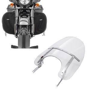 Sett: frontrute egnet for Harley Davidson Road King / Classic/ Special 93-24 Craftride avtagbar + sprutbeskyttelse for styrtbøyle egnet for Harley Davidson Touring 80-24 benvarmere Craftride