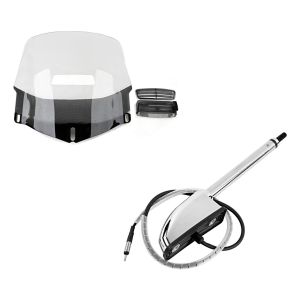 Sett: Frontrute Honda Goldwing GL 1800 01-16 med ventilasjonsgitter klar Craftride + antenne egnet for Honda Goldwing 1800 01-16 Radio Audio Navi GPS-antennesett Craftride