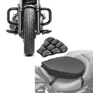Sett: crash bar egnet for Honda Rebel 500 CMX 17-24 motor crash bar Craftride + motorsykkel luftpute Honda Rebel 500 CMX sete Tourtecs Air ML svart
