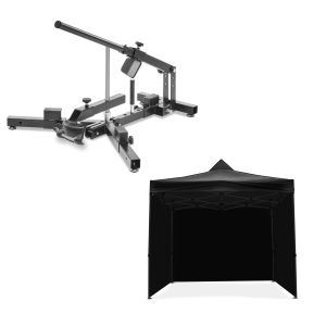 Sett: Motorsykkeldekkskifter for motorsykkeldekk 12-21" dekkskifter ConStands MD4 + racingtelt med 4 sidevegger 3x3m Tourtecs sammenleggbar for racerbanen svart