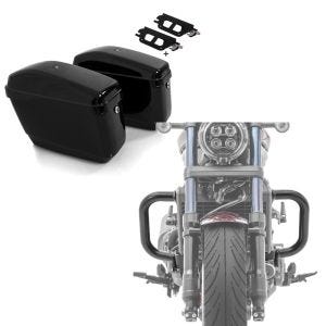 Sett: Sett med 2x sidekofferter med holder QL egnet for Honda Rebel 1100 CMX 21-24 Craftride Nevada venstre-høyre + crashbar egnet for Honda Rebel 1100 CMX 21-24 motorbeskyttelsesstang Craftride PM3