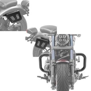 Sett: Set med salveskeholdere egnet for Honda Rebel 1100 CMX 21 - avtagbart bagasjeholder Craftride QL høyre-venstre + crashbar egnet for Honda Rebel 1100 CMX 21-24 motorbeskyttelse Craftride PM3