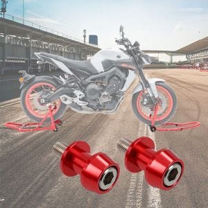 Reparasjonsstativ sett egnet for Aprilia RS 660 / 250 / 125 + prismebøssing racing adapter Motea Assen rød