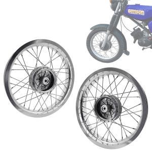 Sett felg 2,15x16 bred aluminium + felg 2,5x16 bred aluminium passer til Simson S51 S50 S70 Schwalbe KR51