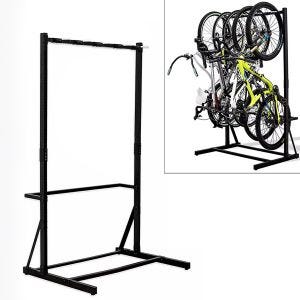 Fahrradständer freistehend für 5 Fahrräder Stahl 117 x 91,5 x 205,5 cm RI98 schwarz DPLC