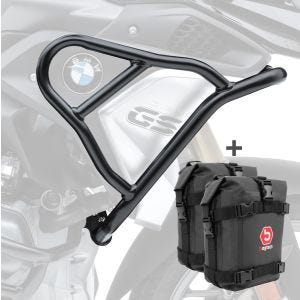 Sett med øvre kollisjonsbøyler + vesker K4 XL egnet for BMW R 1250 GS 19-23 Motoguard