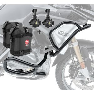 Set Sturzbügel oben unten + Scheinwerfer L2 für BMW R 1250 GS 19-20 + Taschen Motoguard schwarz_1