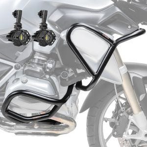 Set Sturzbügel oben unten + Scheinwerfer XL4 für BMW R 1200 GS 13-16 Motoguard schwarz_1