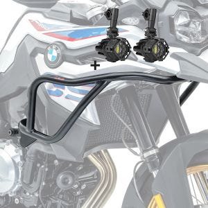 Sett med kåpebeskyttelsesstenger + frontlykt egnet for BMW F 800 GS 2024 Motoguard svart