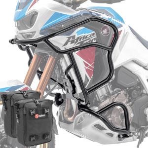 Set Sturzbügel + Taschen XL für Honda Africa Twin Adventure Sports 1100 20-21 Schutzbügel oben unten Motoguard CB4_1