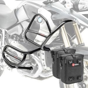 Set Sturzbügel + Taschen XL4 für BMW R 1200 GS 08-12 Schutzbügel oben unten Motoguard CB4_1
