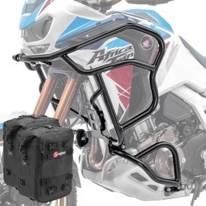 Set Sturzbügel + Taschen XL für Honda Africa Twin Adventure Sports 1100 20-21 Schutzbügel oben unten Motoguard CB8_1
