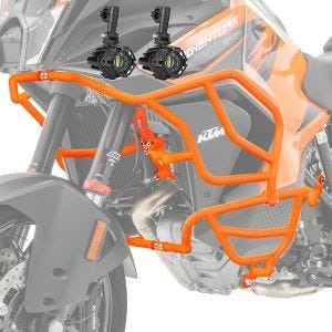 Sett med kollisjonsbøyler øverst og nederst + frontlykt egnet for KTM 1290 Super Adventure R / S 21-24 Motoguard orange X21
