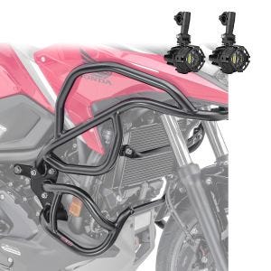 Sett med håndtak øverst og nederst + frontlykt egnet for Honda NC 750 X 21-24 Motoguard svart