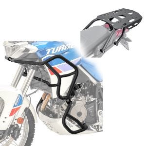 Crash bar sett SG1 egnet for Aprilia Tuareg 660 22-24 topp og bunn Motoguard crash bar + bagasjeholder